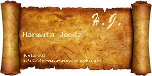 Harmata Jenő névjegykártya